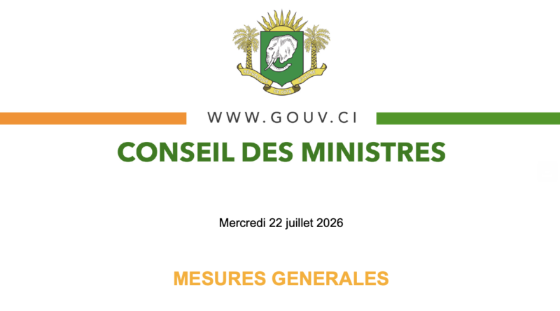 PROJETS DE DECRETS – CONSEILS DES MINISTRES